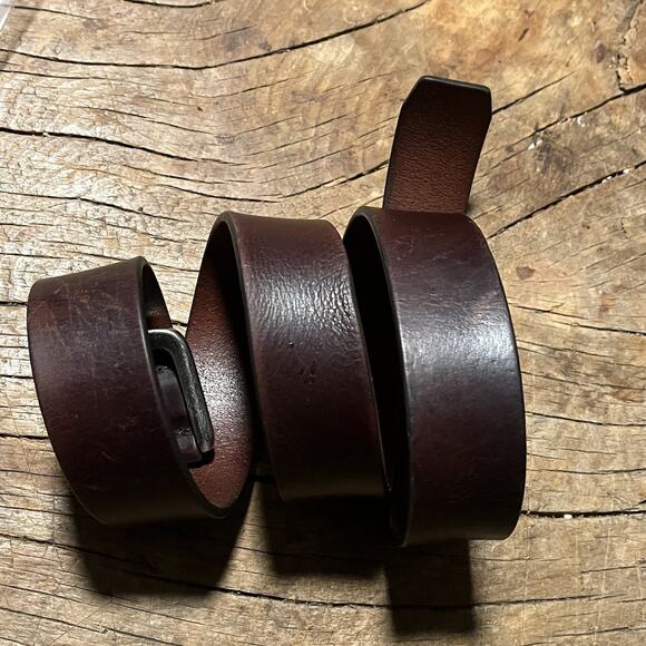 Unbranded Belt Mens 38 Brown Genuine Leather Silver Buckle - Picture 15 of 16